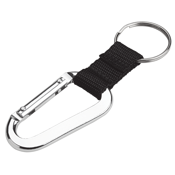 BK0010 - 70mm Carabiner with Web Strap and Split Ring