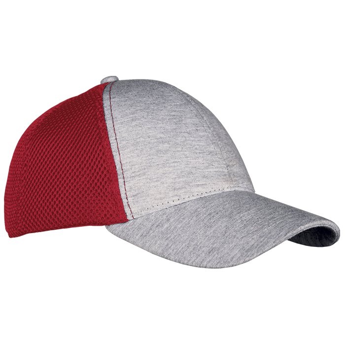 6 Panel Republic Cap Grey Melange/Red / STD / Regular - Caps