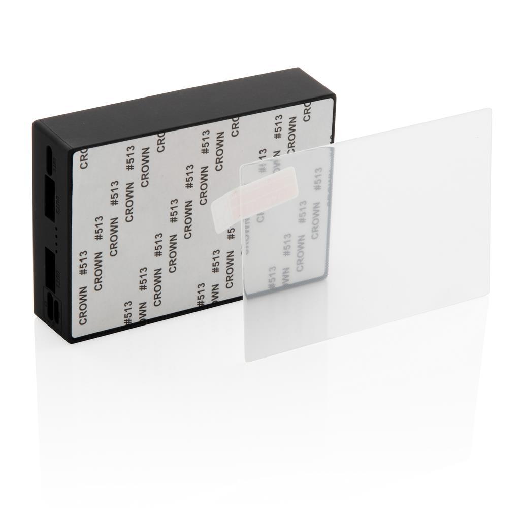 Tempered glass power bank branding area