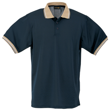 Colour Stripe Golfer  Navy/Khaki/White / SML / Regular