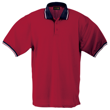 Colour Stripe Golfer  Red/Navy/White / SML / Regular -