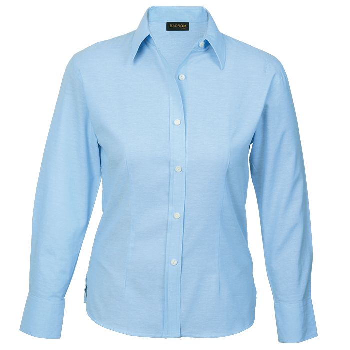 Ladies Chambray Blouse Long Sleeve Sky Blue / 2XL /