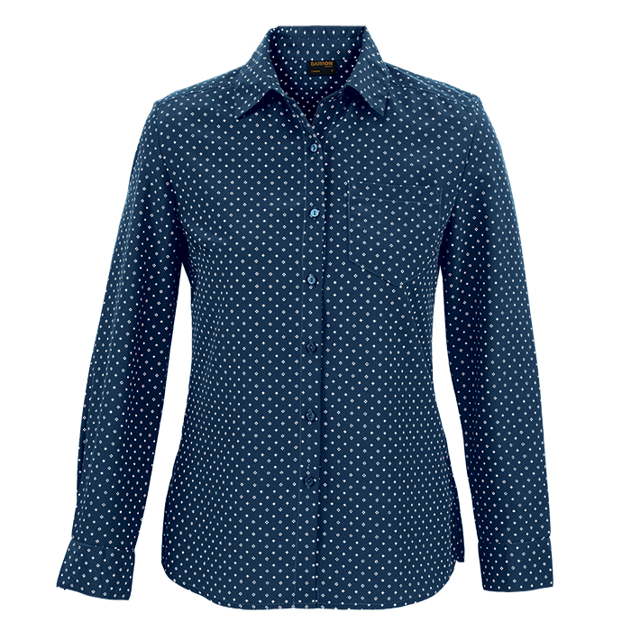 Ladies Donna Blouse Long Sleeve Navy / SML / Last
