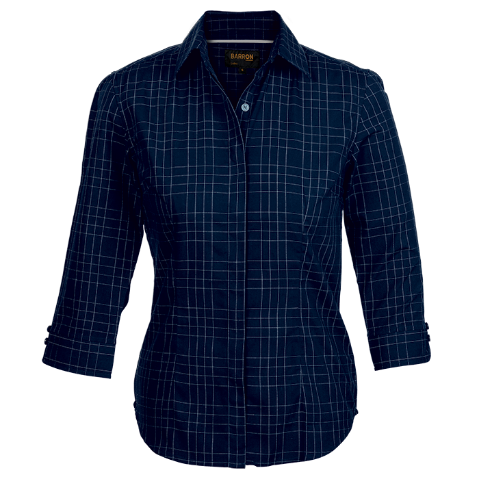 Ladies Hamilton Check Blouse  Navy / SML / Last Buy