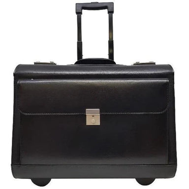 Genuine Leather Pilot Case on Wheels - Briefcases