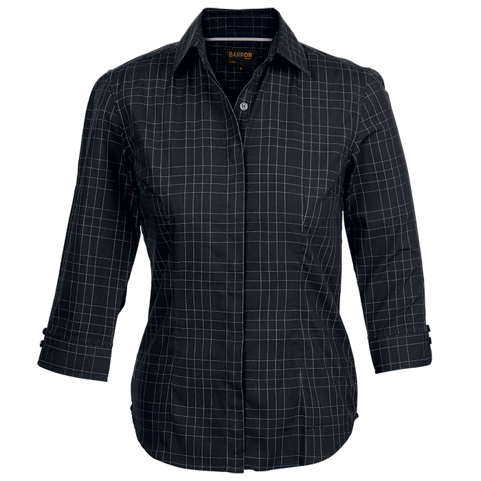 Ladies Hamilton Check Blouse Black / SML / Last Buy