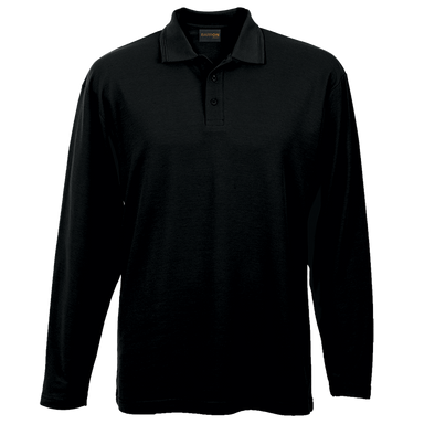 Mens 175g Pique Knit Long Sleeve Golfer  Black /