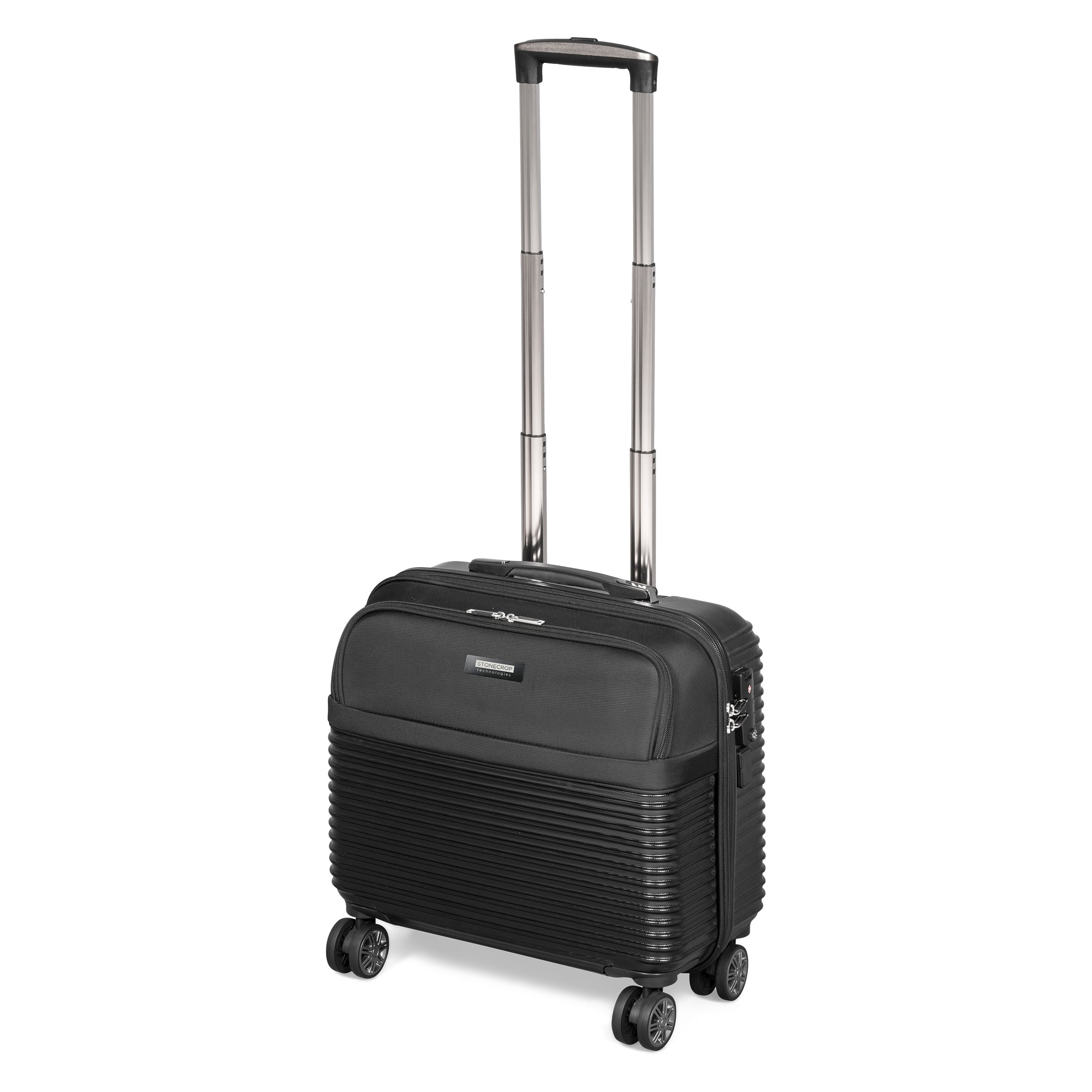 Black cabin case pilot or litigation bag with trolley extended