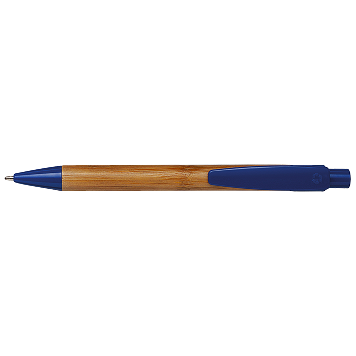 Bamboo Ballpoint Pen with Plastic Trims Blue / STD / Regular - Pens