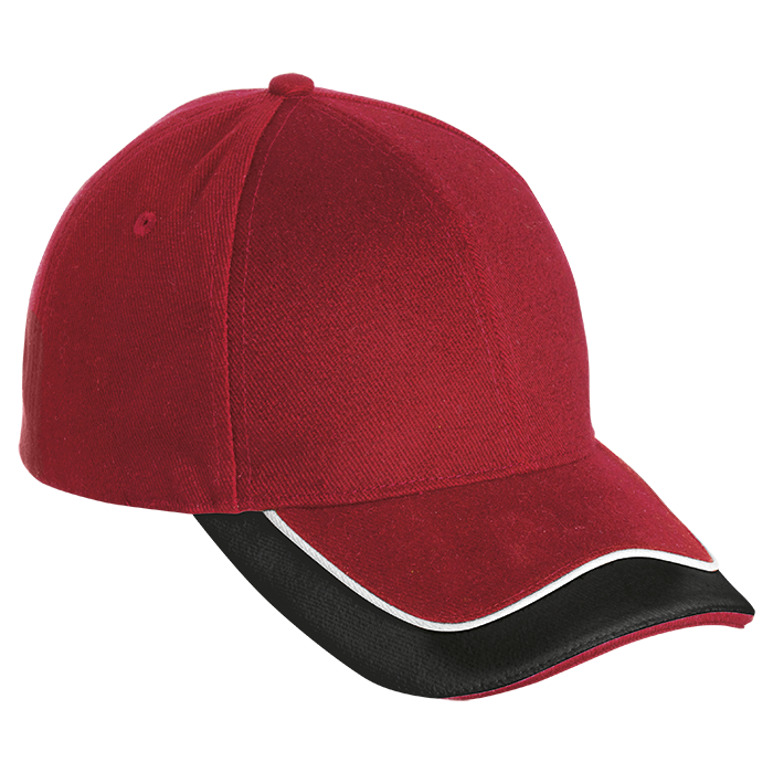 6 Panel Cruise Cap Red/Black/White / STD / Last Buy - Caps