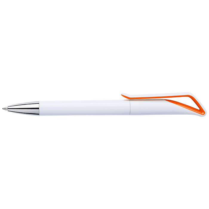 White Barrel Geometric Swan Shaped Ballpoint Pen Orange / STD / Last Buy - Writing Instruments