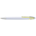 Rounded Clip Ballpoint Pen With White Barrel Yellow / STD / Last Buy - Writing Instruments