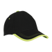 6 Panel Canvas Binding Cap Black/Lime / STD / Regular - Caps