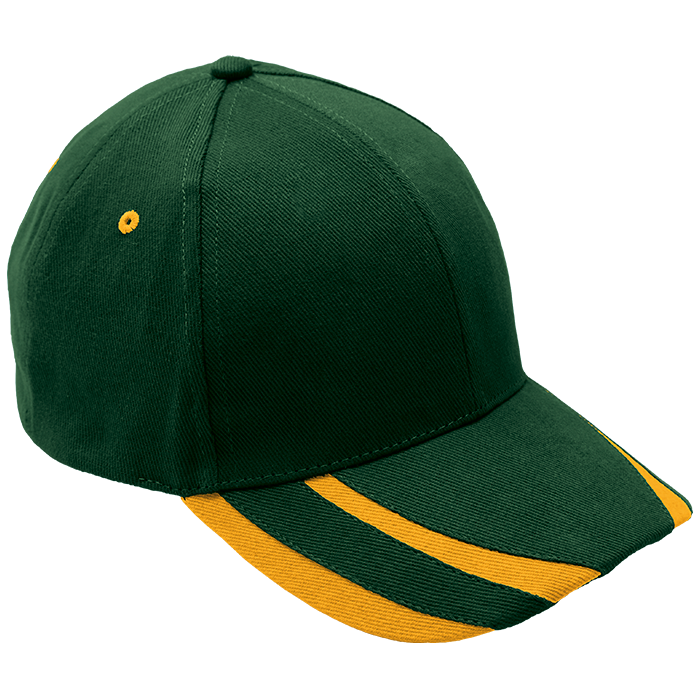 6 Panel Supporter Cap Bottle/Gold / STD / Regular - Caps