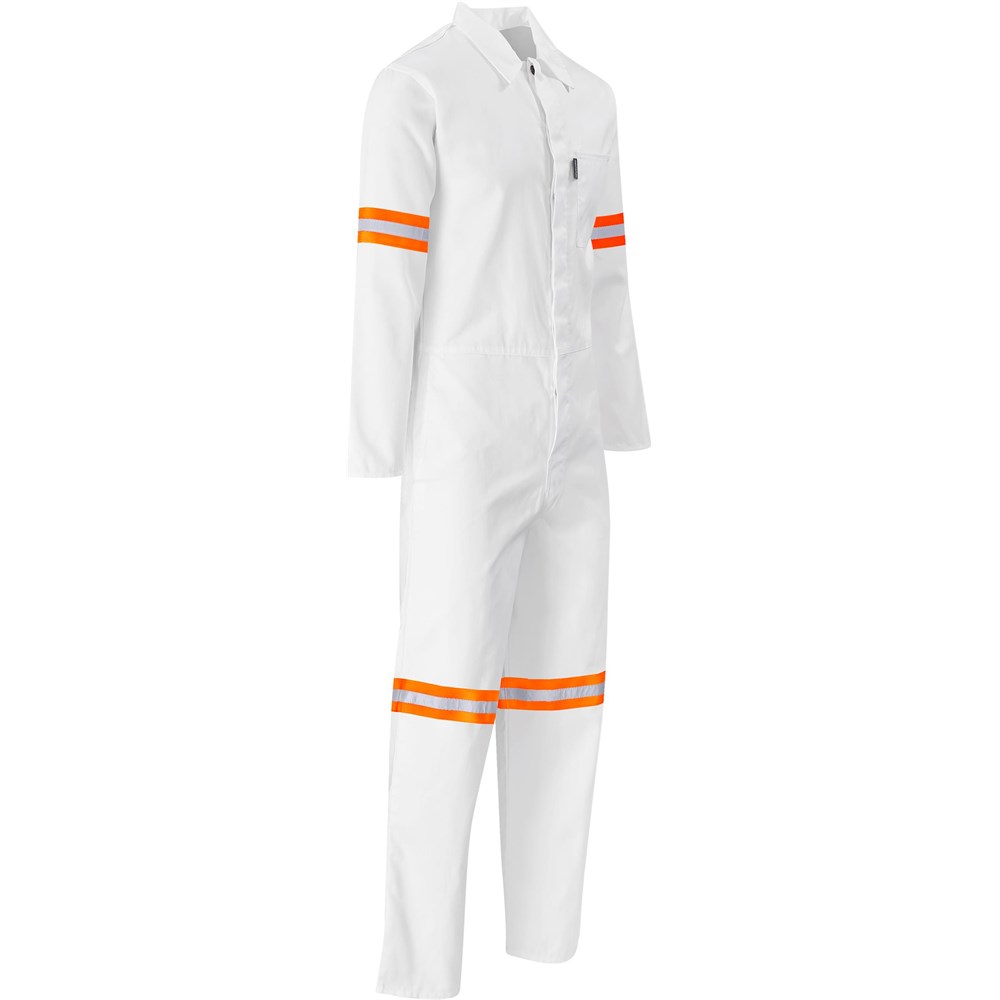 Safety Polycotton Boiler Suit - Reflective Arms & Legs - Orange Tape