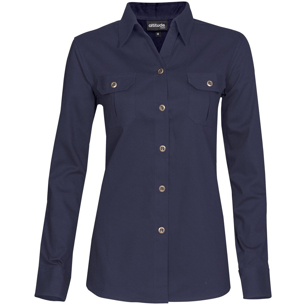Ladies Long Sleeve Oryx Bush Shirt  - Stone