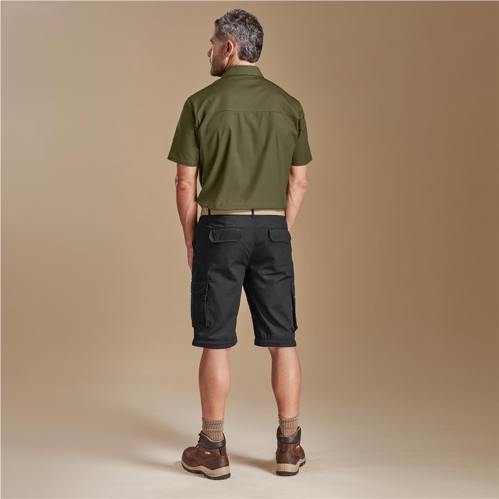 Mens Cargo Zip Off Pants  - Brown