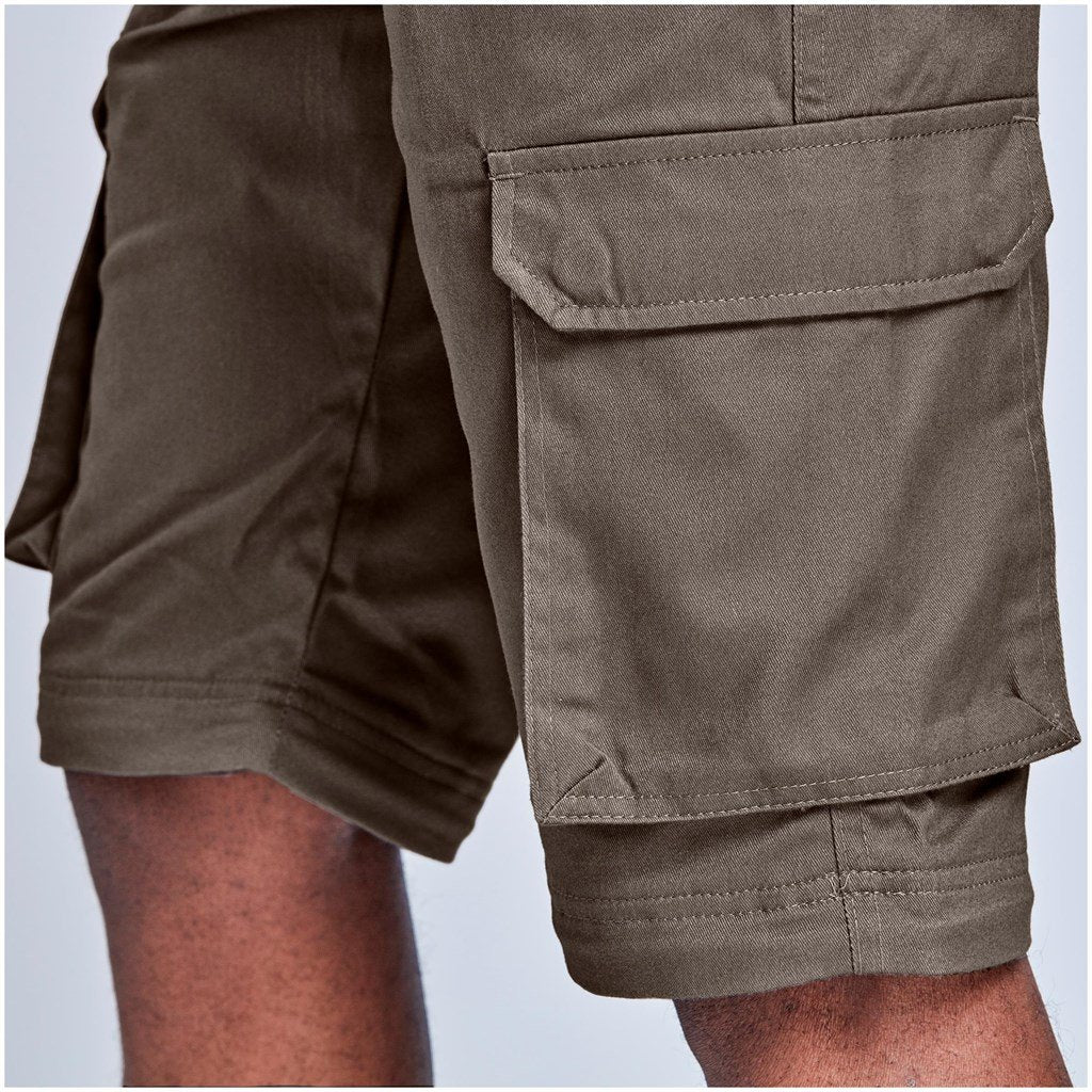 Mens Cargo Zip Off Pants  - Brown