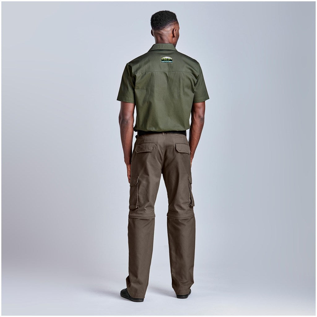 Mens Cargo Zip Off Pants  - Brown
