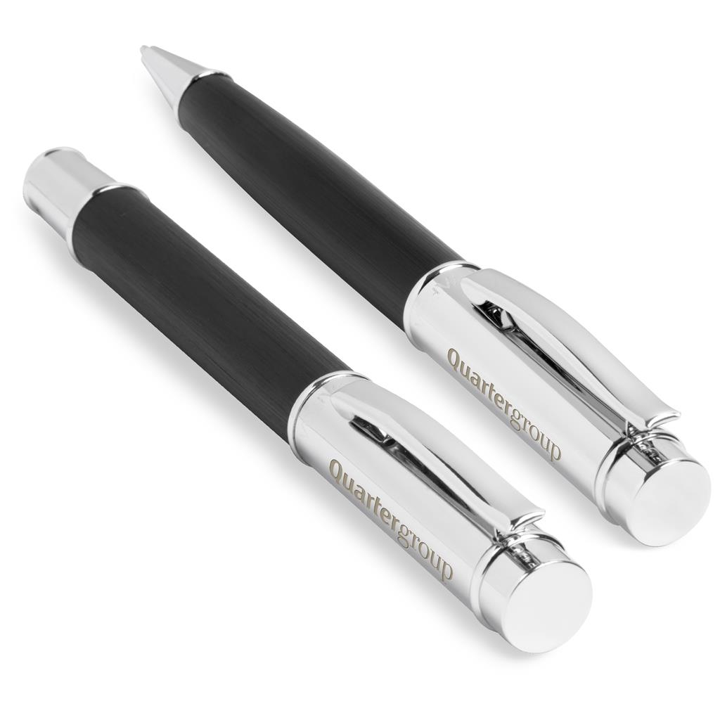 Volans Ball Pen & Rollerball Set  - Black