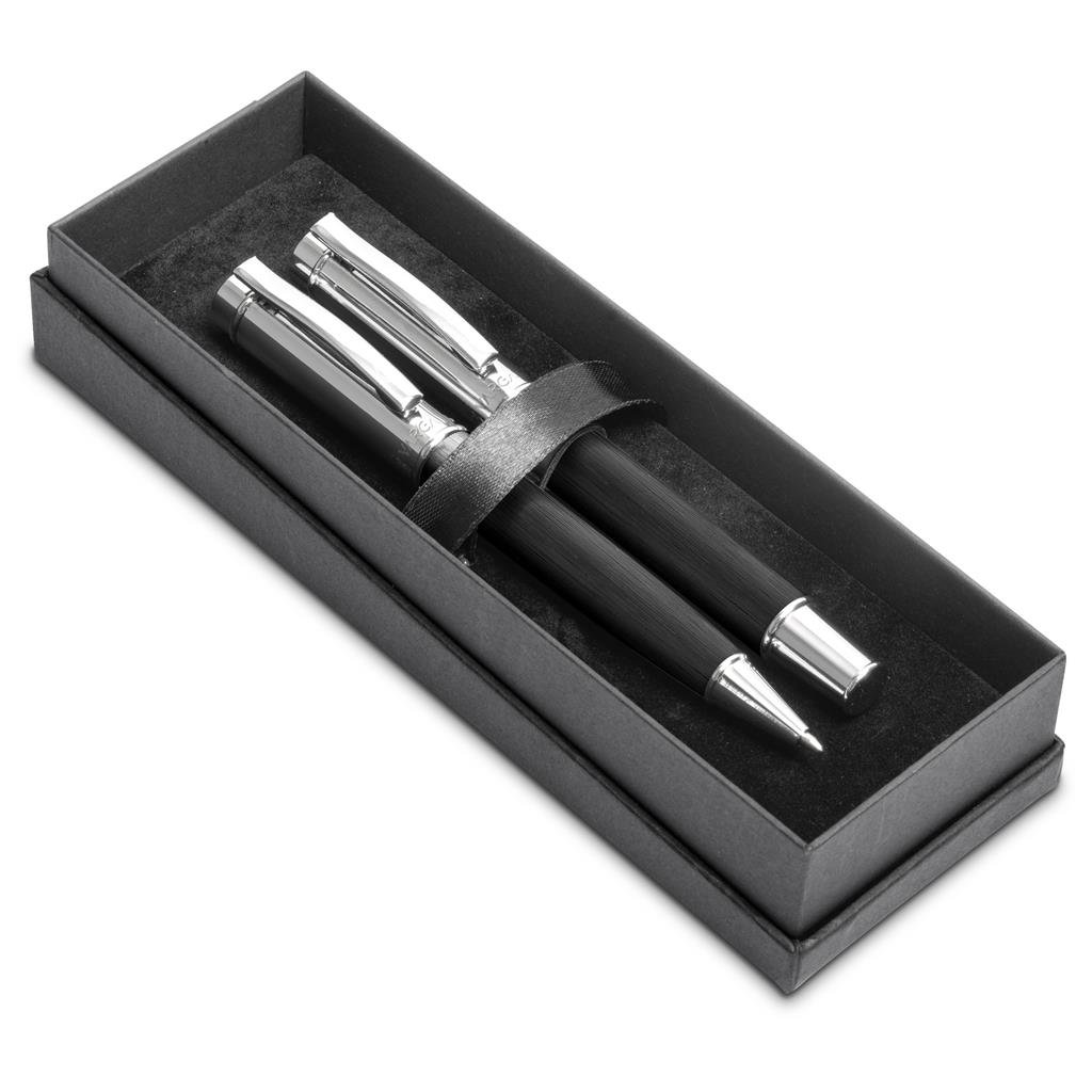 Volans Ball Pen & Rollerball Set  - Black