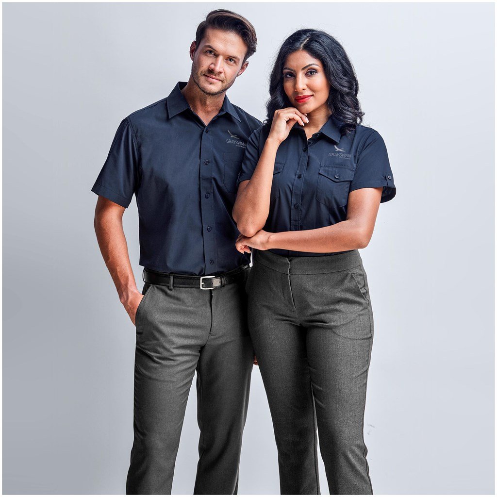 Ladies Short Sleeve Kensington Shirt  - Red