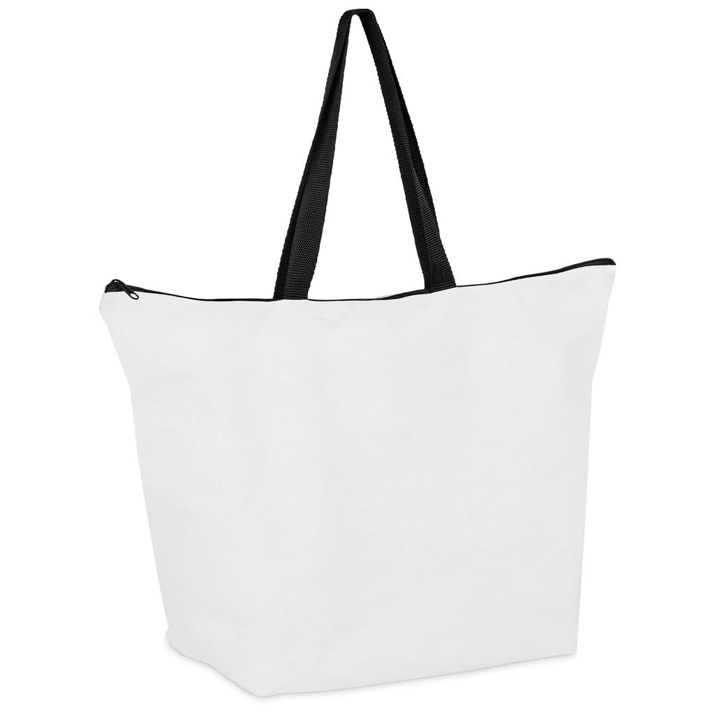 Custom Skyline Recycled PET Stitch-Bond Shopper With Zip