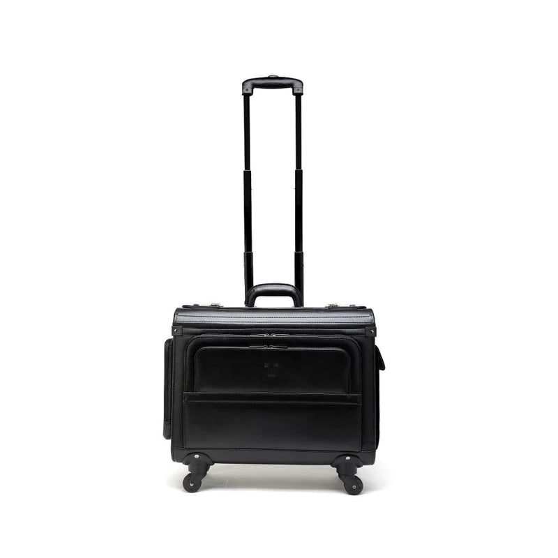 Leather Laptop Pilot Case with Wheels - Bags