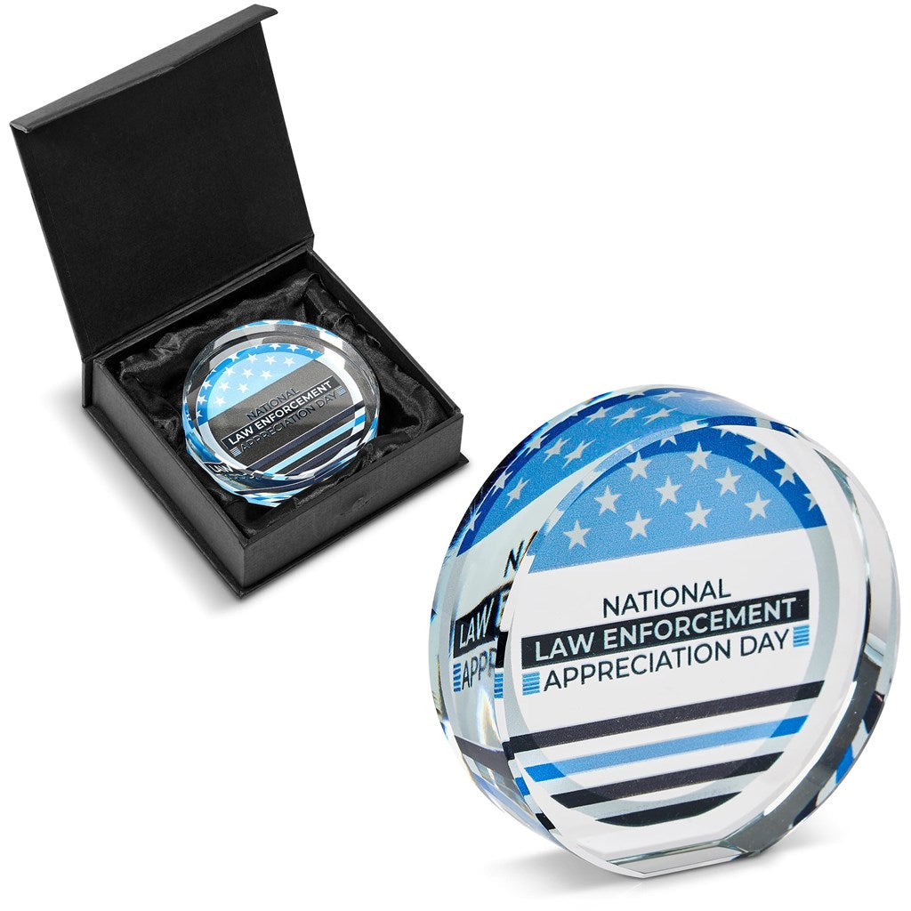Mini Round Optical Glass Award Trophy