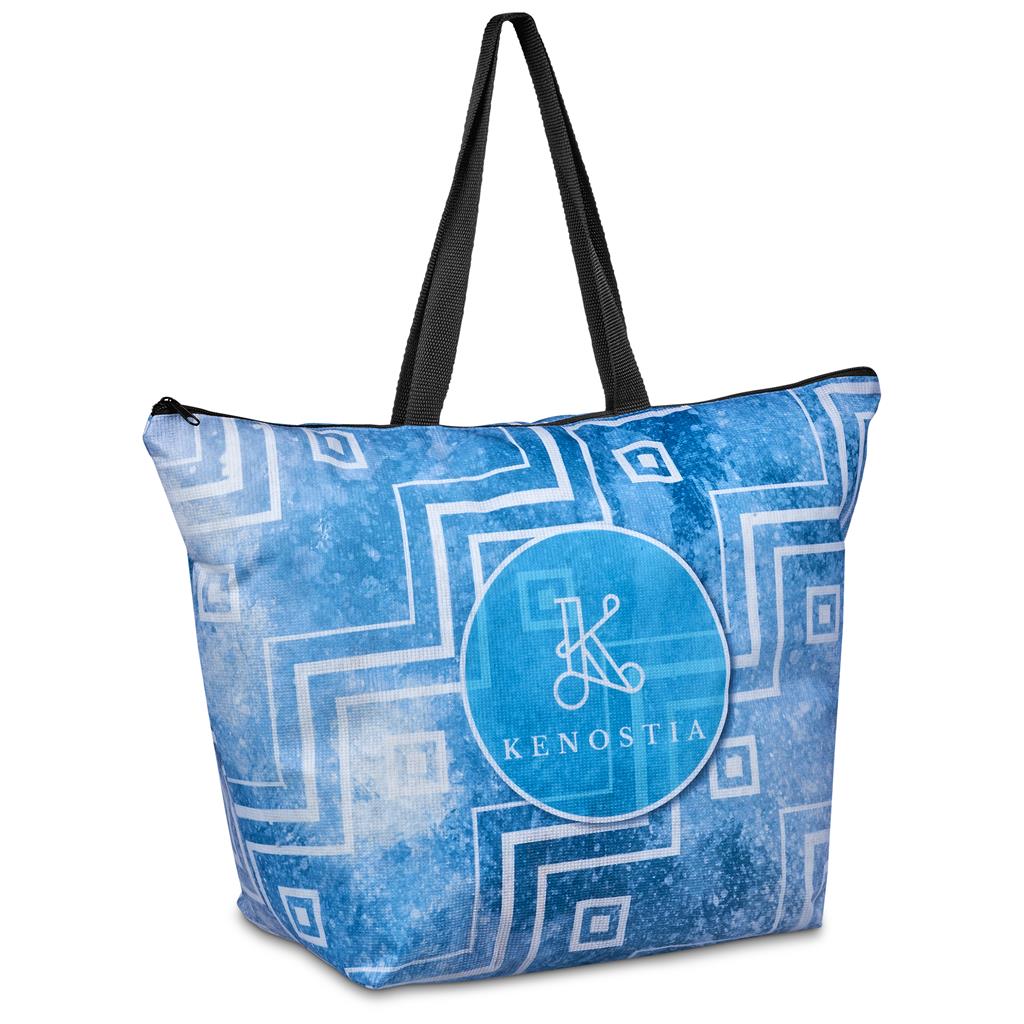 Pre-Production Sample Custom Skyline Recycled PET Stitch-Bond Shopper With Zip