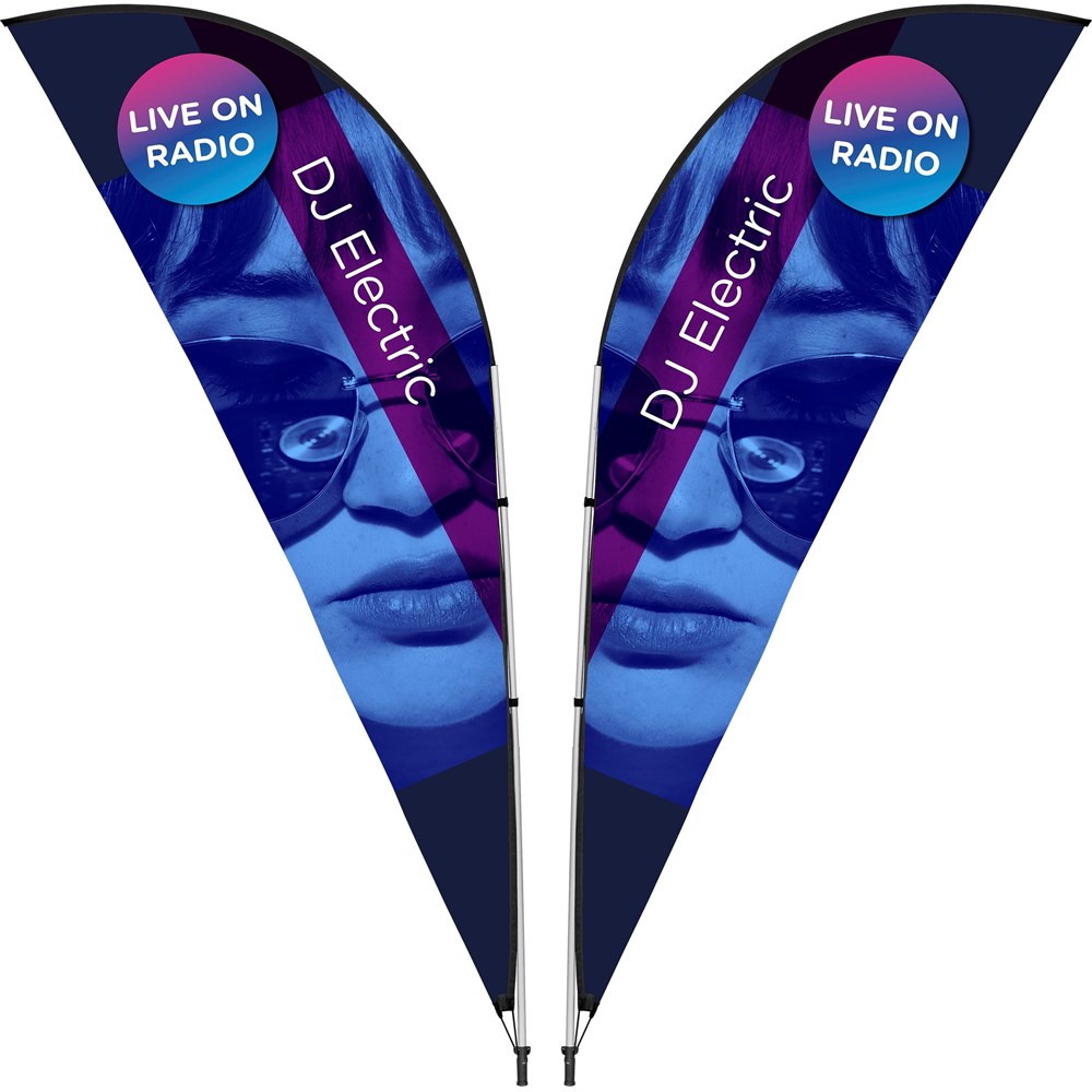3M Sublimated Sharkfin Double-Sided Flying Banner - 1 complete unit