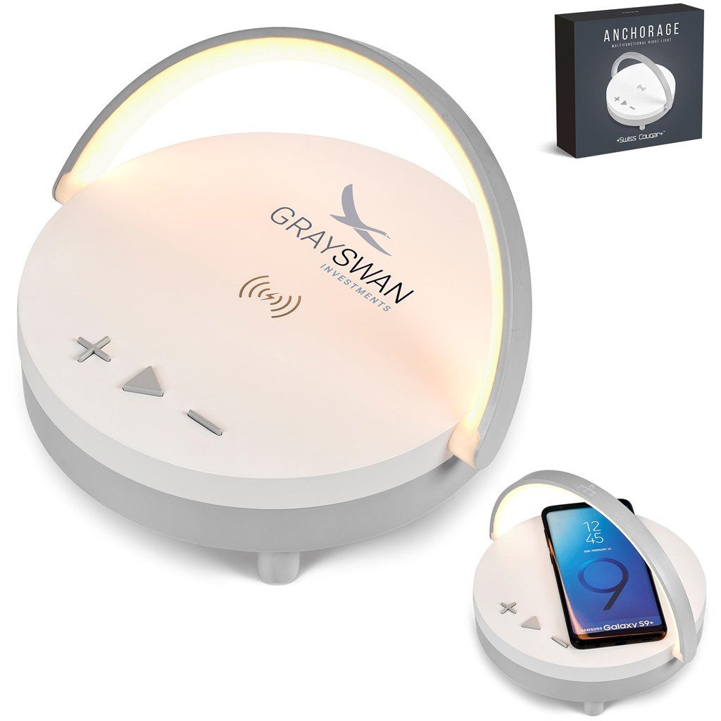 Anchorage Bluetooth Speaker, Wireless Charger & Night Light