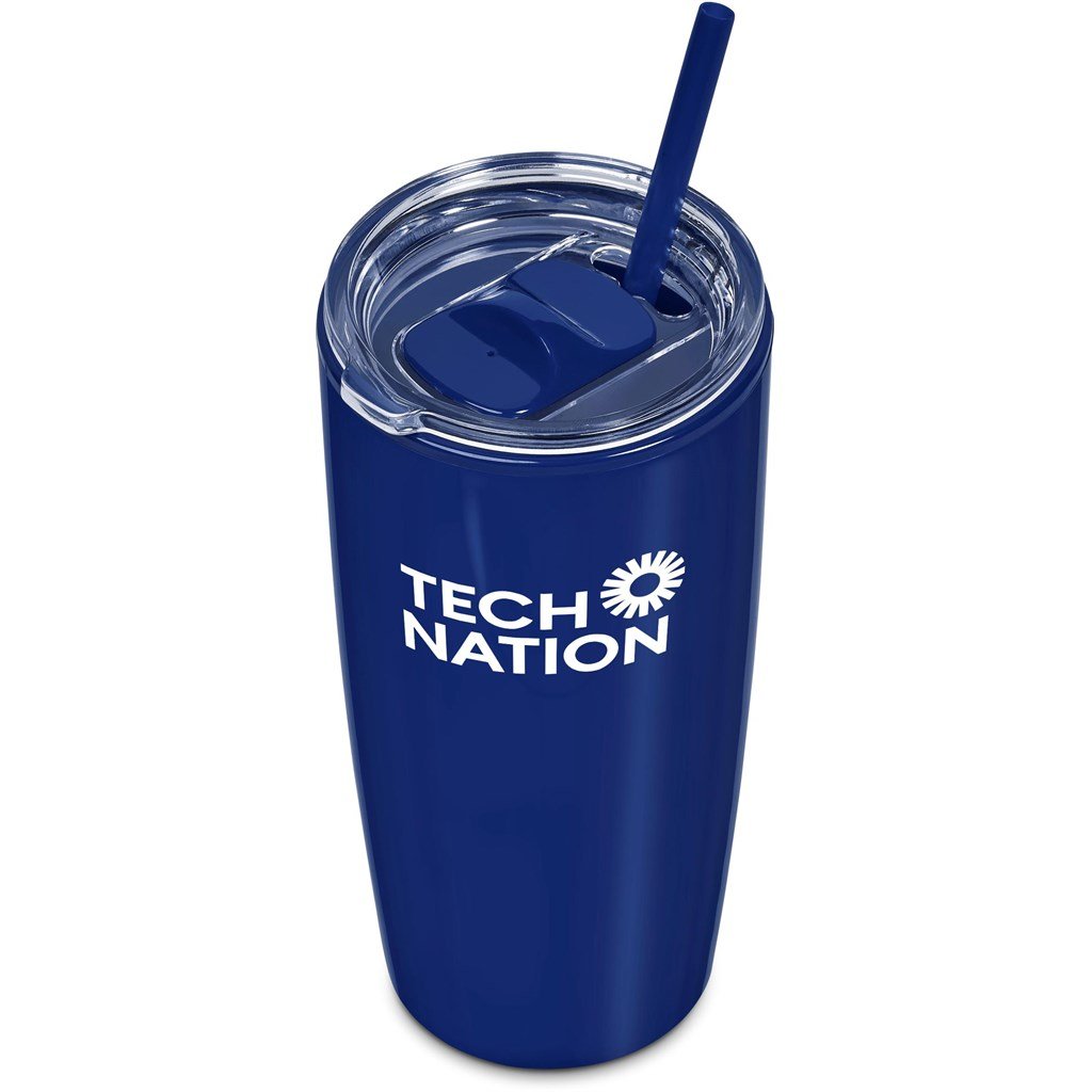 Daytona Plastic 2-in-1 Double-Wall Tumbler & Straw - 600ml