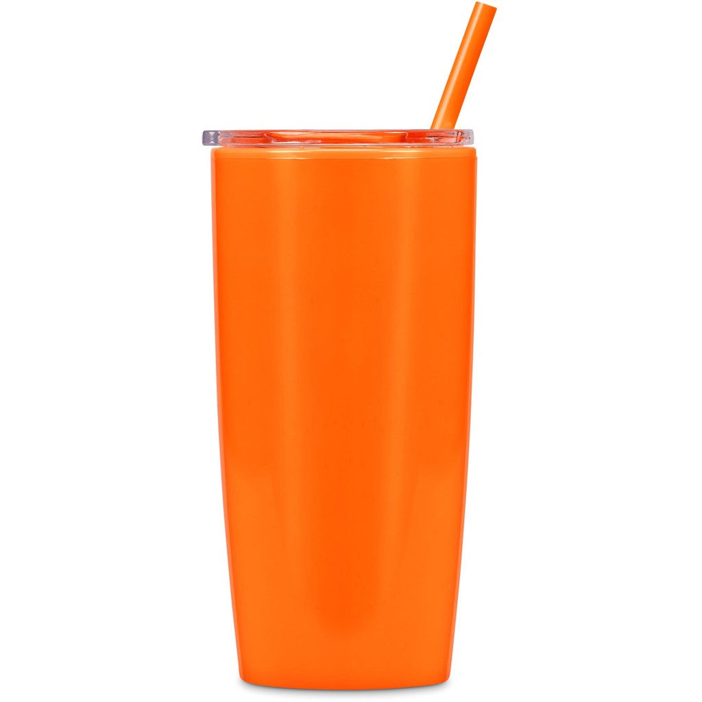 Daytona Plastic 2-in-1 Double-Wall Tumbler & Straw - 600ml