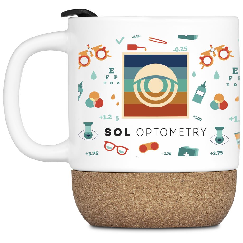 Serendipio Sienna Cork & Ceramic Sublimation Coffee Mug - 340ml