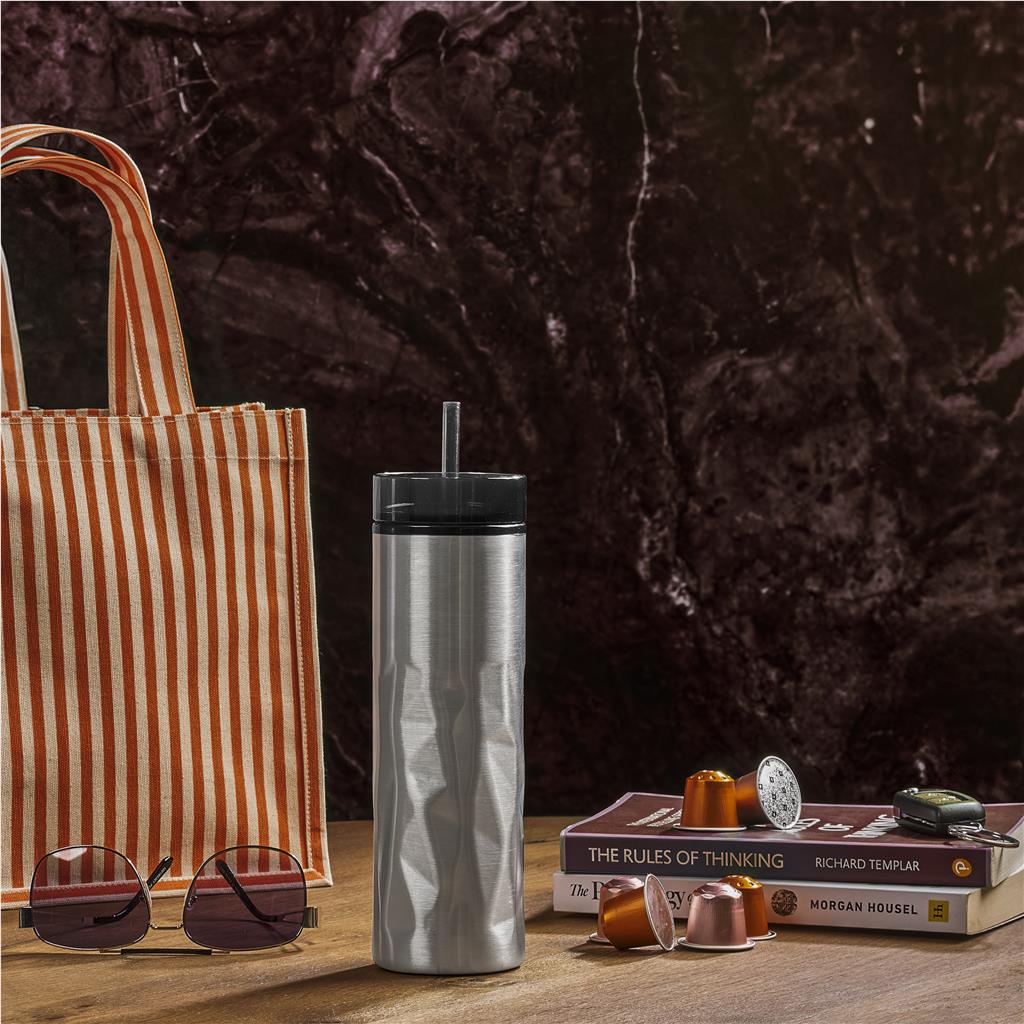 Serendipio Fire & Ice Stainless Steel & Plastic 2-In-1 Tumbler - 435ml - Silver