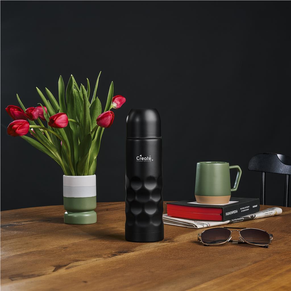 Patterned Stainless Steel Vacuum Flask - 500ml