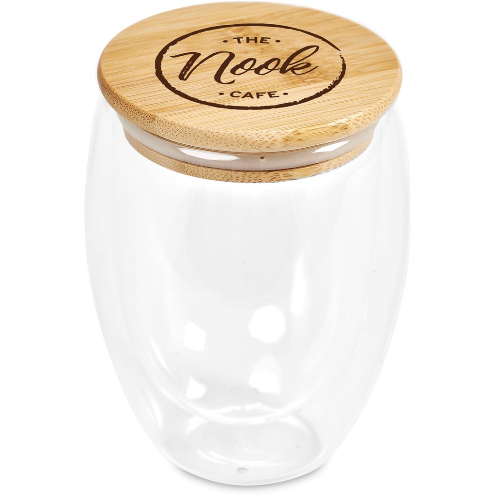 Moco Glass & Bamboo Double-Wall Cup - 350ml