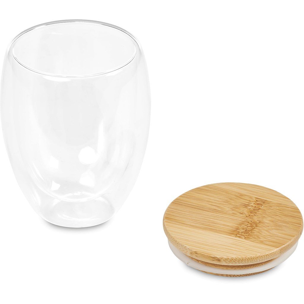 Aibo Glass & Bamboo Coffee Set