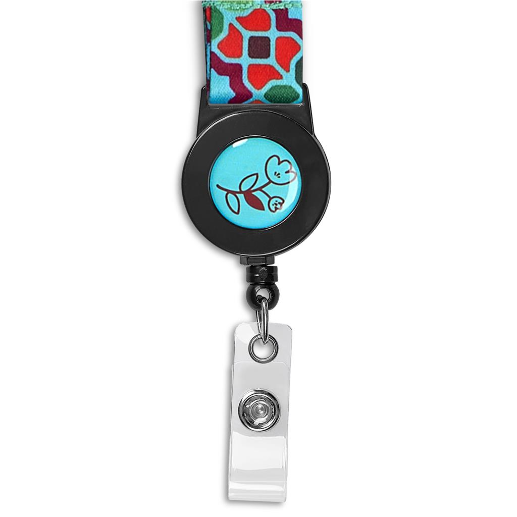 Badge Reel Double-Sided Satin Lanyard