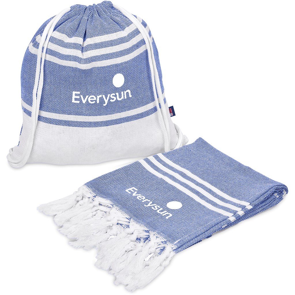 Santa Cruz Cotton-Rich Beach Towel & Drawstring Bag