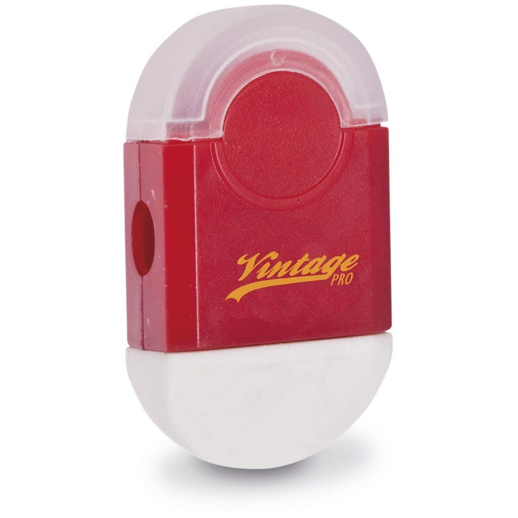 Duo Eraser & Sharpener - Solid White