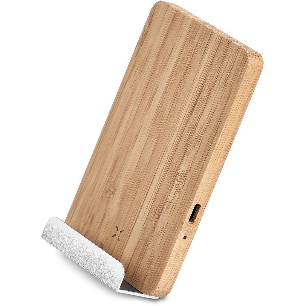 Hakka Bamboo & Recycled Aluminium Wireless Charging Phone Stand