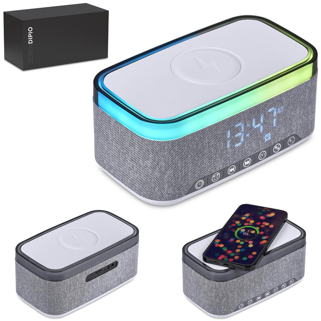 Cumberland 10W Bluetooth Speaker Wireless Charger & Clock