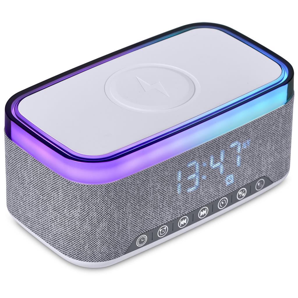 Cumberland 10W Bluetooth Speaker Wireless Charger & Clock