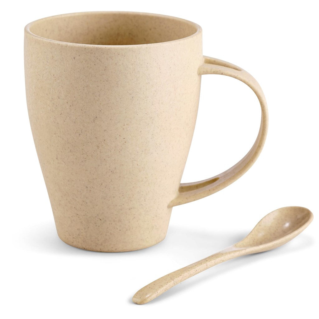 Kawai Wheat Straw Mug & Spoon - 350ml