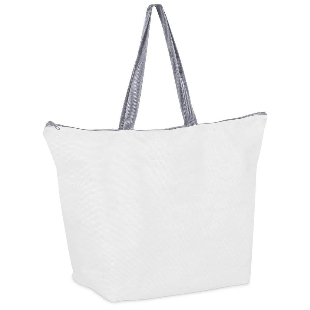 Pre-Production Sample Custom Skyline Recycled PET Stitch-Bond Shopper With Zip