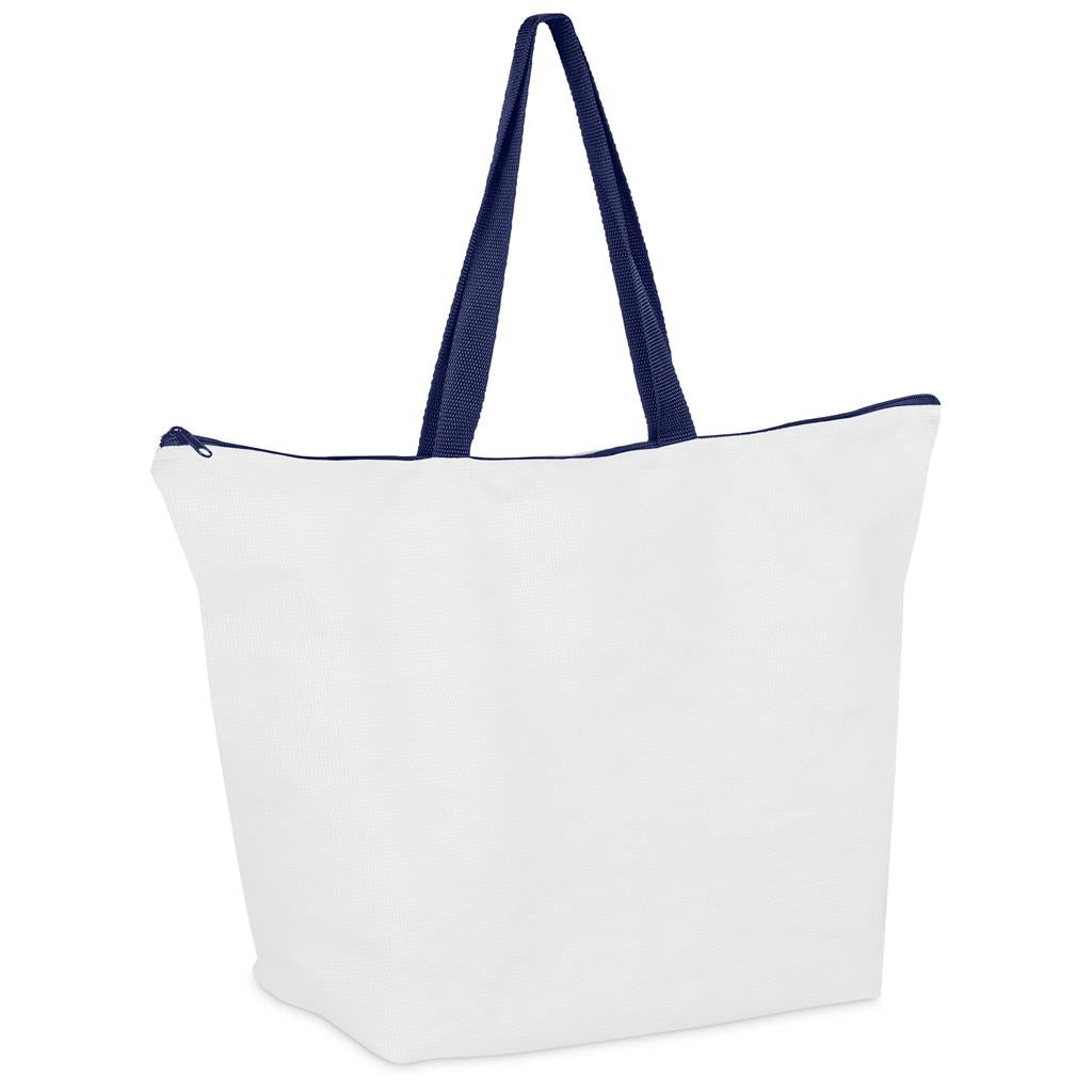 Pre-Production Sample Custom Skyline Recycled PET Stitch-Bond Shopper With Zip