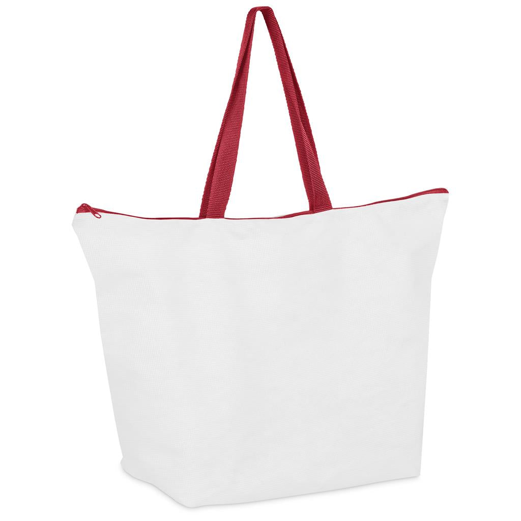 Pre-Production Sample Custom Skyline Recycled PET Stitch-Bond Shopper With Zip