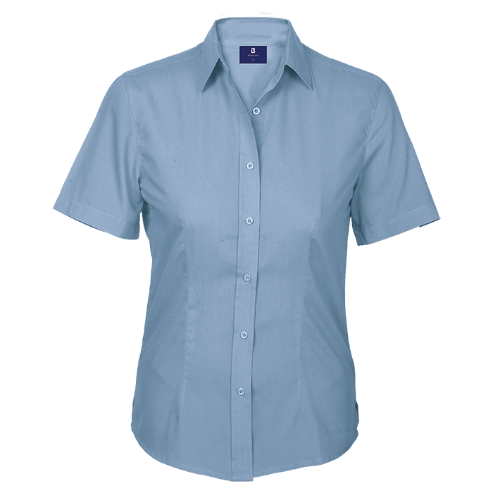 Ladies Basic Poly Cotton Blouse Short Sleeve